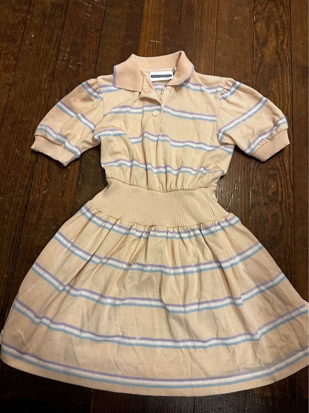 Brand Next Generation Retro Pastel Knit Smocked Dress - size Small 4/5